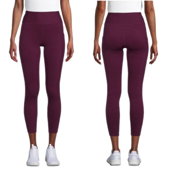 Avia 7/8 Purple Performance Leggings Fitness Flex-Tech Gym Yoga Workout - Picture 1 of 11